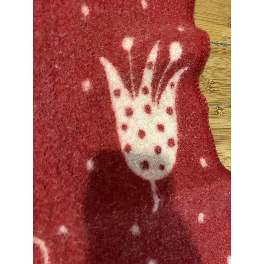 IKEA Alfhild Throw Blanket Red White 62x44 Cotton and Wool Vintage Made In Italy